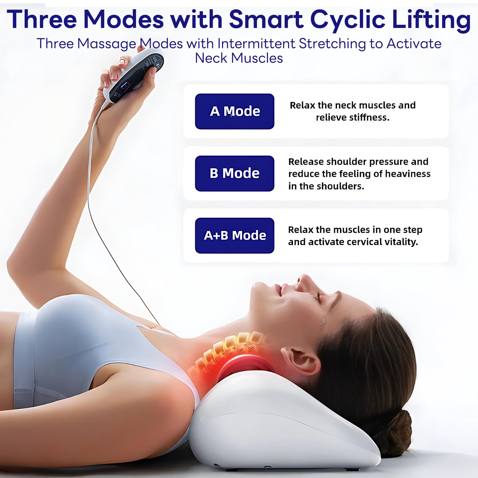 INSMART EMS Neck Massager, Portable Cervical Neck Stretcher with Airbag Massage, Smart Heat & 9 Intensity Levels for Shoulder Neck Relief