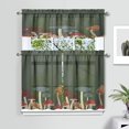 thumbnail image 2 of Mushroom (55) Kitchen Curtain Valance 3 Piece Home Curtains and Valance Set Curtain Sink Window Decor Window Treatment Tier 27.5x36 Length, 2 of 6