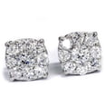 thumbnail image 3 of Pompeii 1 Carat Halo Diamond Studs 14K White Gold (H-I,I1-I2), 3 of 5