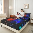 thumbnail image 4 of Castle Fairy Female Men Gradient Video Game Twin Sheet Sets,Abstract Ombre Gamer Bedding, 4 of 7