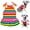 L, variant on Dog Shirt Rainbow Striped Puppy Dresses Clothes Colorful Pet Sleeveless Vest T-Shirt, Summer Skirt Cute Girls Tether Dress Outfits for Small Medium Dogs Cat Top Costume Breathable
