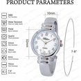 thumbnail image 5 of Blekon Original Mother Of Pearl Cuff Bracelet Watch For Women With 31mm Case, Japanese Quartz Movement, Metal Hinged Bangle Style Wrist Watch For Ladies, 5 of 5
