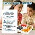 thumbnail image 3 of Loobuu 52 oz to Go Salad Container Lunch Container, BPA-Free, 3-Compartment for Salad Toppings and Snacks, Salad Bowl with Dressing Container, Built-in Reusable Spoon, Microwave Safe Navy Blue, 3 of 7