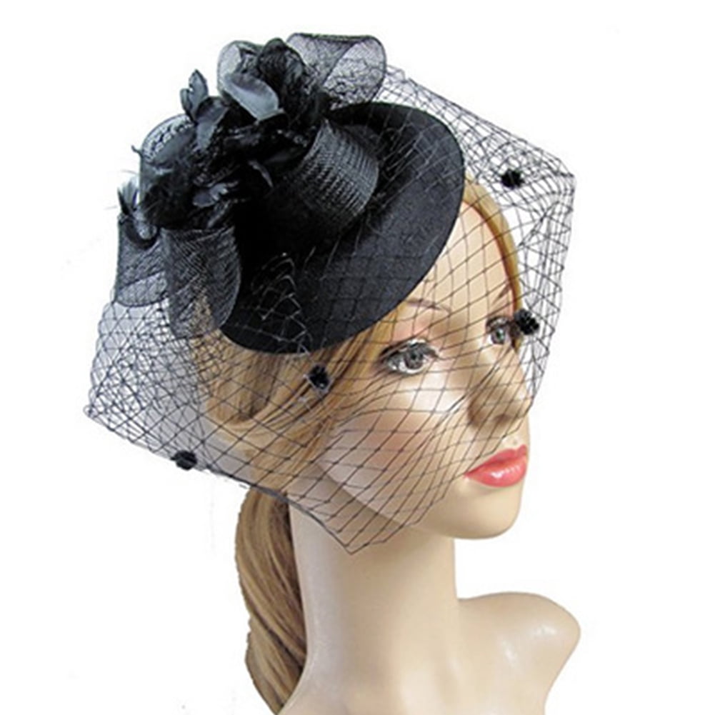 Fascinating Hair Clip Hat Bowler Flower 