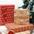 thumbnail image 5 of Christmas Wrapping Paper,Vintage Kraft Christmas Wrapping Paper,Classic Red Snowflake Stripe Design,Rustic Gift Wrap Paper for Christmas,Holiday,17 Inch X 9.8 Feet(Red Stripe), 5 of 9