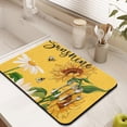 thumbnail image 3 of Washable Rubber Sunflower Cute Floral Dish Drying Mats for Kitchen Counter Home Large Coffee Bar Pad Accessories and Decor for Utensils Stemware 18''x24'', 3 of 7