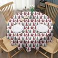 thumbnail image 3 of Red and Gray Christmas Tree Pattern Round Tablecloth 60"x60",Wrinkle Wipeable Table Cloth for Kitchen Dining Room Picnic Patio Party, 3 of 6