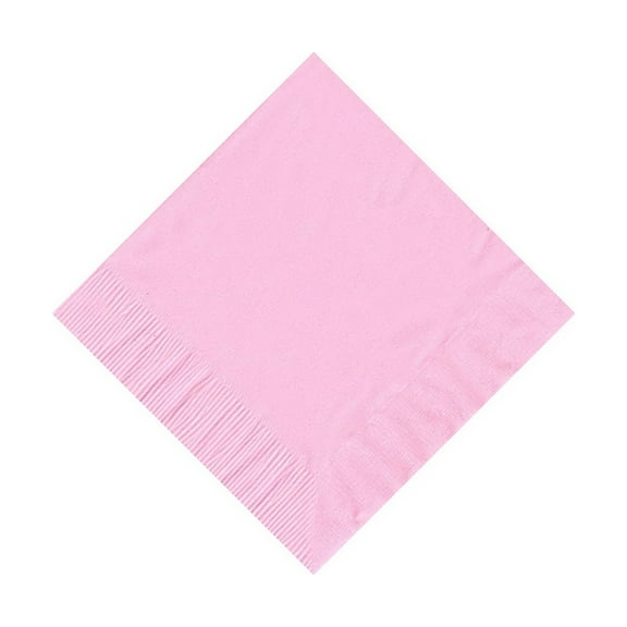 600 -  (12 Pks of 50) 2 Ply Plain Solid Colors Beverage Cocktail Napkins Paper - Pink