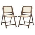 thumbnail image 2 of SAFAVIEH Couture Desiree Modern Cane Solid Folding Dining Chair, Walnut/Natural (Set of 2), 2 of 14