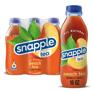 Snapple Peach Tea, 16 fl oz recycled plastic bottle, 6 pack