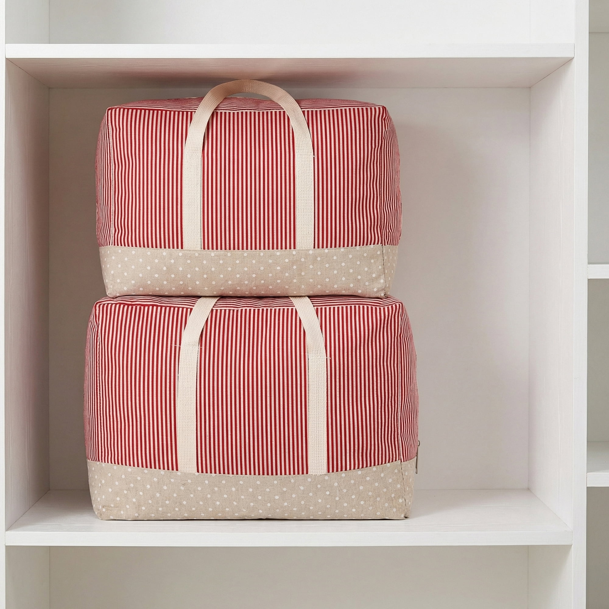 Unique Bargains Clothes Storage Bag for Closet Organizer Red 16.9"x13.8"x7.9"