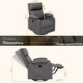 thumbnail image 7 of Homall 360° Massage Swivel Rocker Recliner Small Rocking PU Leather Chairs with Side Pockets for Small Spaces,Gray, 7 of 7