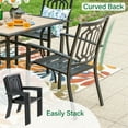 thumbnail image 5 of Sophia & William 5 Pcs Metal Patio Outdoor Dining Set with 4 Stackable Chairs and Square Table Furniture Set, Black, 5 of 8