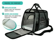 PetAmi Airline Approved Pet Carrier for Cat, Soft Sided Dog Carrier for Small Dogs, Cat Travel Supplies Accessories Indoor Cats, Ventilated Pet Carrying Bag Medium Large Kitten Puppy, Small Dark Gray