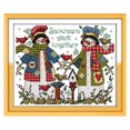 thumbnail image 1 of Cuadros Decorativos Navidad muñeco de nieve lienzo 14CT estampado de sellos punto de cruz costura (C591) Tmvgtek embutido en tela, 1 of 9