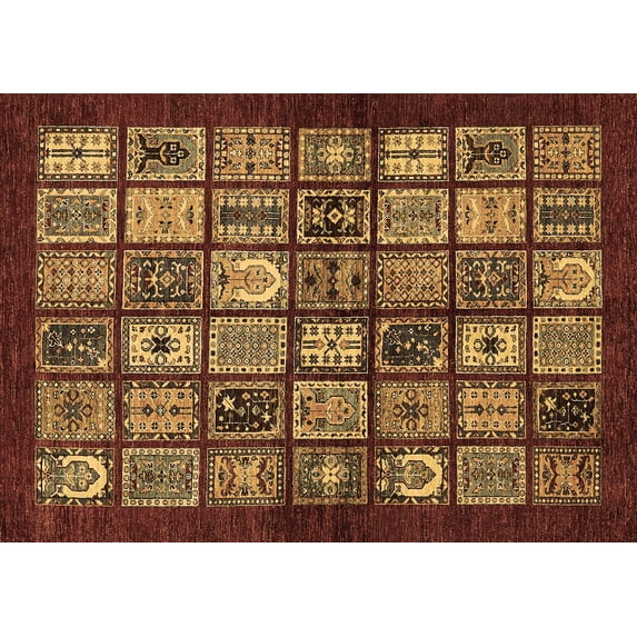 Ahgly Company Indoor Rectangle Southwestern Brown Country Area Rugs, 7' x 10'
