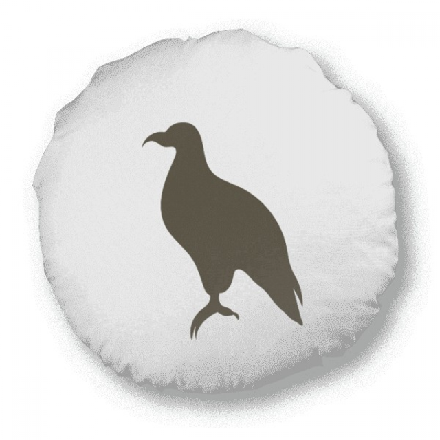 Coussin Rond avec Motif d'Animal Mignon Aigle Noir Décoration Maison
