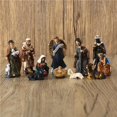 thumbnail image 2 of Injueey 11 Uds. Figuritas de natividad efecto artesanal tradicional adornos de Jesús juego de escena religiosa ligera estatuas decoración de Decoración del hogar, 2 of 6