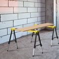 thumbnail image 2 of HOMCOM 2PCS Saw Horse Twin Pack Folding Workbench Adjustable Metal Trestle Stands, 2 of 10