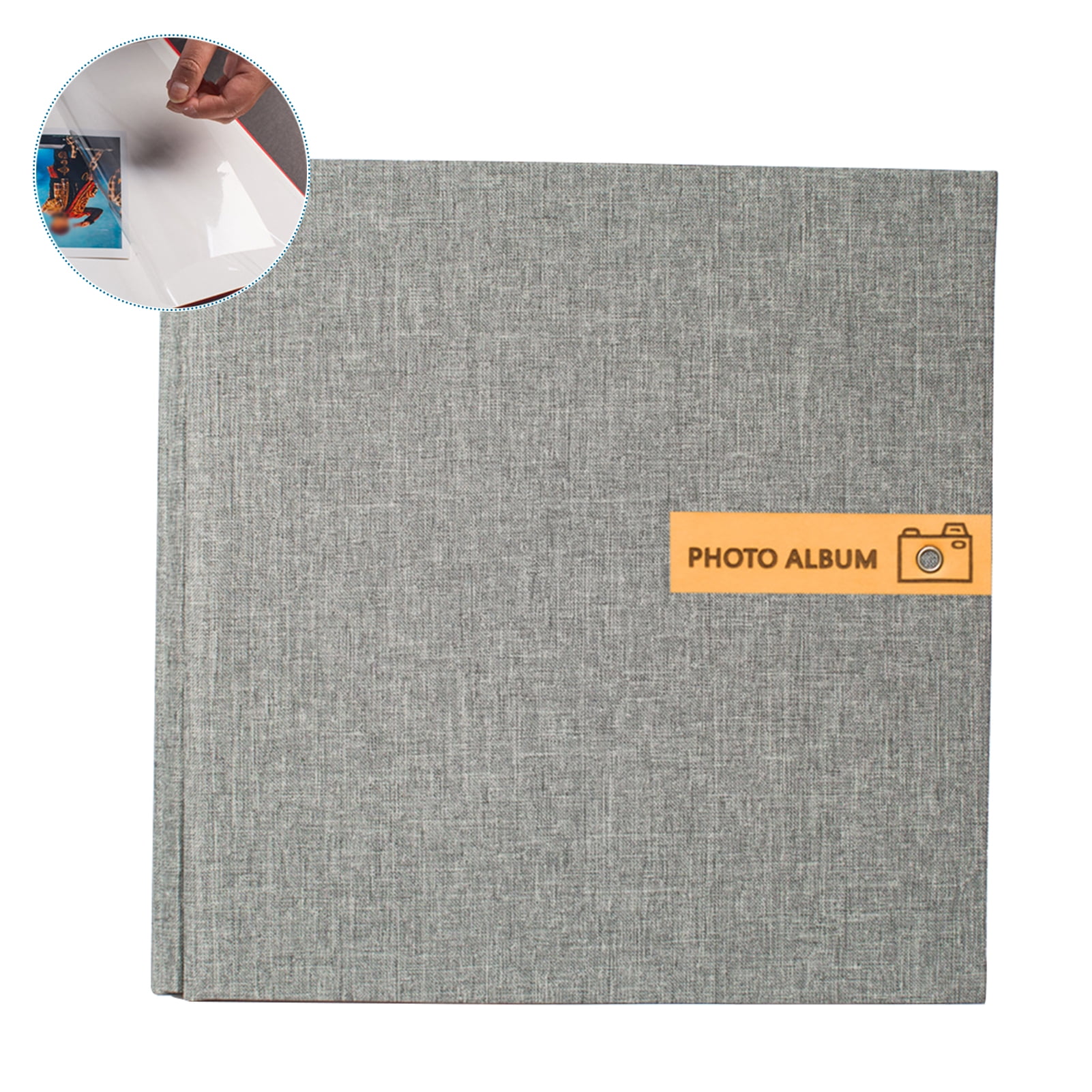 Handmade Photo Album Vintage Linen Cover DIY Scrapbook Self Adhesive