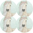 thumbnail image 2 of Cute Horse with Flowers Fairytale Round Place Mats Set of 1, Heat Stain Insulation Table Mats Non-Slip Grid Woven Placemats 15.4 Inch for Kitchen Dining Table Holiday, 2 of 7