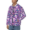 thumbnail image 3 of Goofa Skull rainbow mushroom colorful Pattern Mens Full-zip Hoodie, Zip-up Pullover Hooded Sweatshirt, Kangaroo Pocket Hoodie Ideal for Daily Wear, Travel, and Home-Medium, 3 of 5