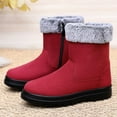 thumbnail image 5 of Gyexs Womens Snow Boots Size 9, Winter Shoes Women Boots, Removable Footbed, Hook & Loop, Western, Moc Toe, Women's Fashion, Red, Size 6, 5 of 8