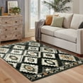 thumbnail image 5 of 5' X 7' Black Grey Tan Orange And Ivory Southwestern Power Loom Stain Resistant Area Rug, 5 of 10