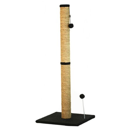 Cat Craft 40  Sea Grass Scratching Post (Charcoal Fleece 16x16 Base)