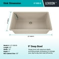 thumbnail image 2 of 32" x 19" Quartz Kitchen Sink, Single Bowl Sink, Drop-in Sink, Undermount Sink, Granite Kitchen Sink,Galaxy Beige Kitchen Sink, with Steel Grid, Basket Strainer and Flange Lexicon Platinum LP-1000, 2 of 7