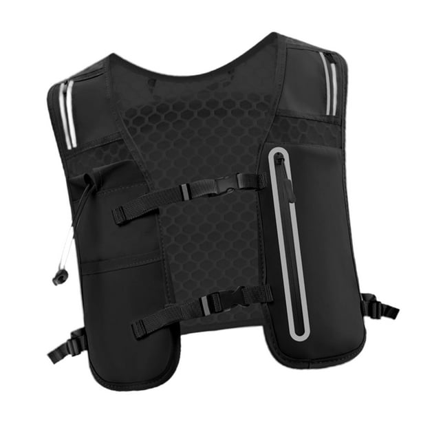 Chaleco para correr, bolsa deportiva, mochila ligera para correr, mochila portátil para correr de 4 l Negro