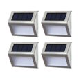 thumbnail image 1 of 4pcs Solar Powered Stair Light Stainless Steel Outdoor Garden Yard Step Lights Wall Lamp (Warm Lights), 1 of 4