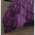 thumbnail image 4 of DNG Creations 3 Piece Luxury Circle Ruffle Comforter with 1 Freebie Ruffle Pillow All-season 550 GSM 800TC, 100% Egyptian Cotton ( Oversized Queen Size ) Solid Plum Colour, 4 of 5