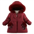 thumbnail image 4 of Toddler Puffer Coat Winter Coats for Girls With Pocket Zip up Hooded Coat Solid Color Long Sleeve Toddler Puffer Jacket for Little Girls 18-24 Months, 4 of 4