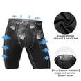thumbnail image 3 of Runhit Pantalones cortos de compresión para hombre (paquete de 3) pantalones cortos de yoga de spandex de compresión ropa interior (negro gris 3XL), 3 of 5