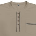 thumbnail image 7 of JUSLIO Button-Up Long Sleeve T Shirts for Men Cotton with Pockets Tops Solid Long sleeve Round Neck Tops Khaki XL, 7 of 7