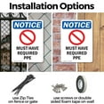 thumbnail image 3 of (2 Pack) Must Have Required PPE OSHA Notice Sign 10 Inch X 14 Inch Plastic Sign, Weather Resistant, UV Protected for Workplace, Business, and Construction Site, Made in the USA, 3 of 8