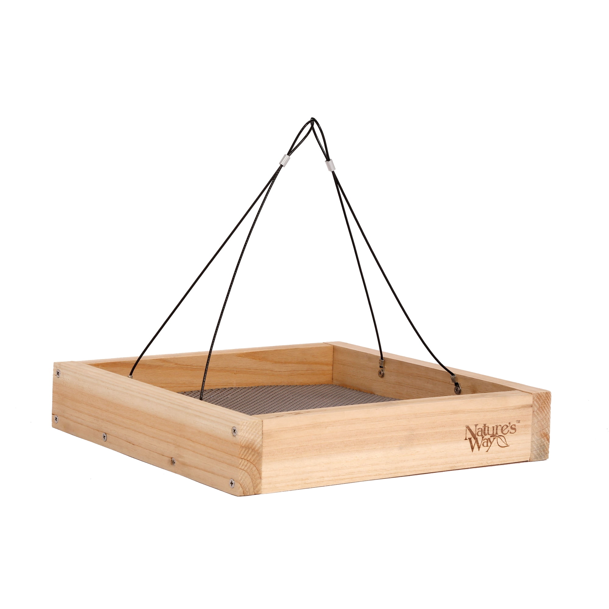Nature's Way Cedar Platform Tray Bird Feeder 2QT, Brown