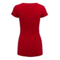 thumbnail image 3 of Made by Johnny Women's Basic Fitted Short Sleeve V-Neck T Shirt M RED, 3 of 6