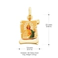 thumbnail image 3 of Ioka-14K Yellow Gold St. Jude Enamel Picture Charm Pendant with 2mm Figaro 3+1 Chain Necklace - 24", 3 of 6