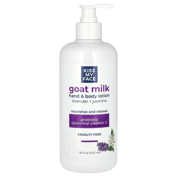 Kiss My Face Goat Milk Hand & Body Lotion, Lavender   Jasmine, 16 fl oz (473 ml)