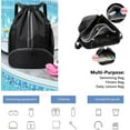 thumbnail image 6 of Waterproof Drawstring Backpack Gym Bag: Sports Gym Backpack with Wet and Dry Separation Bag & Shoe Compartment, Draw String Back Bag for Men Women, 6 of 7