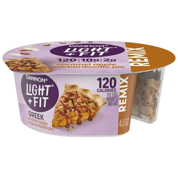 Dannon Light   Fit REMIX Caramel Apple Pie Flavored Fat Free Greek Yogurt Cups with Mix-Ins, 4.5 oz