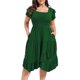 thumbnail image 2 of Vestido verde con volantes y mangas cortas para mujer talla grande AZACHID 4XL, 2 of 8