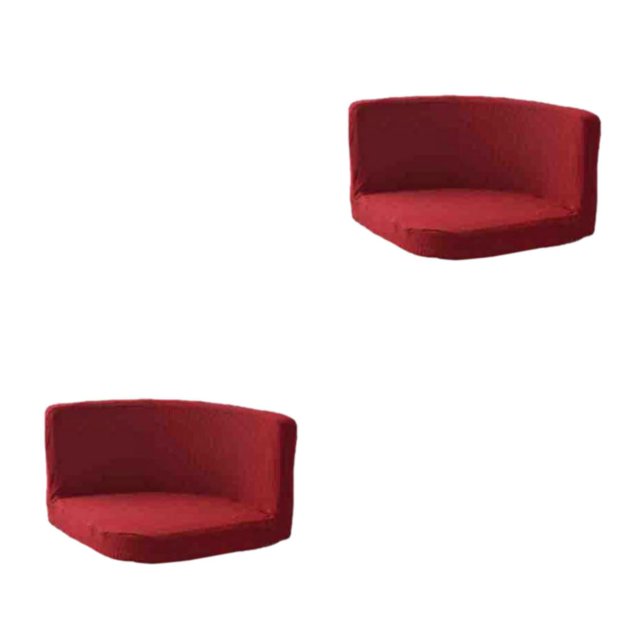 kurtrusly Trilateral Chair Covers Wide Application And Strong Elastic Chair Protection Made Easy Polyester Cover Chairs Decoration Wine red 2Set