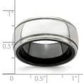 thumbnail image 7 of Edward Mirell Black Ti & Sterling Silver Polished Domed Milgrain Ring, 7 of 7
