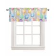 Faux Linen Valances for Windows Spring Easter Color Eggs with Flowers