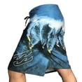 thumbnail image 2 of Mens Quick Dry Printed Summer Beach Shorts Mens Bañador Casual Swim Trunks Drawstring with Elastic Waist and Pockets, 2 of 5