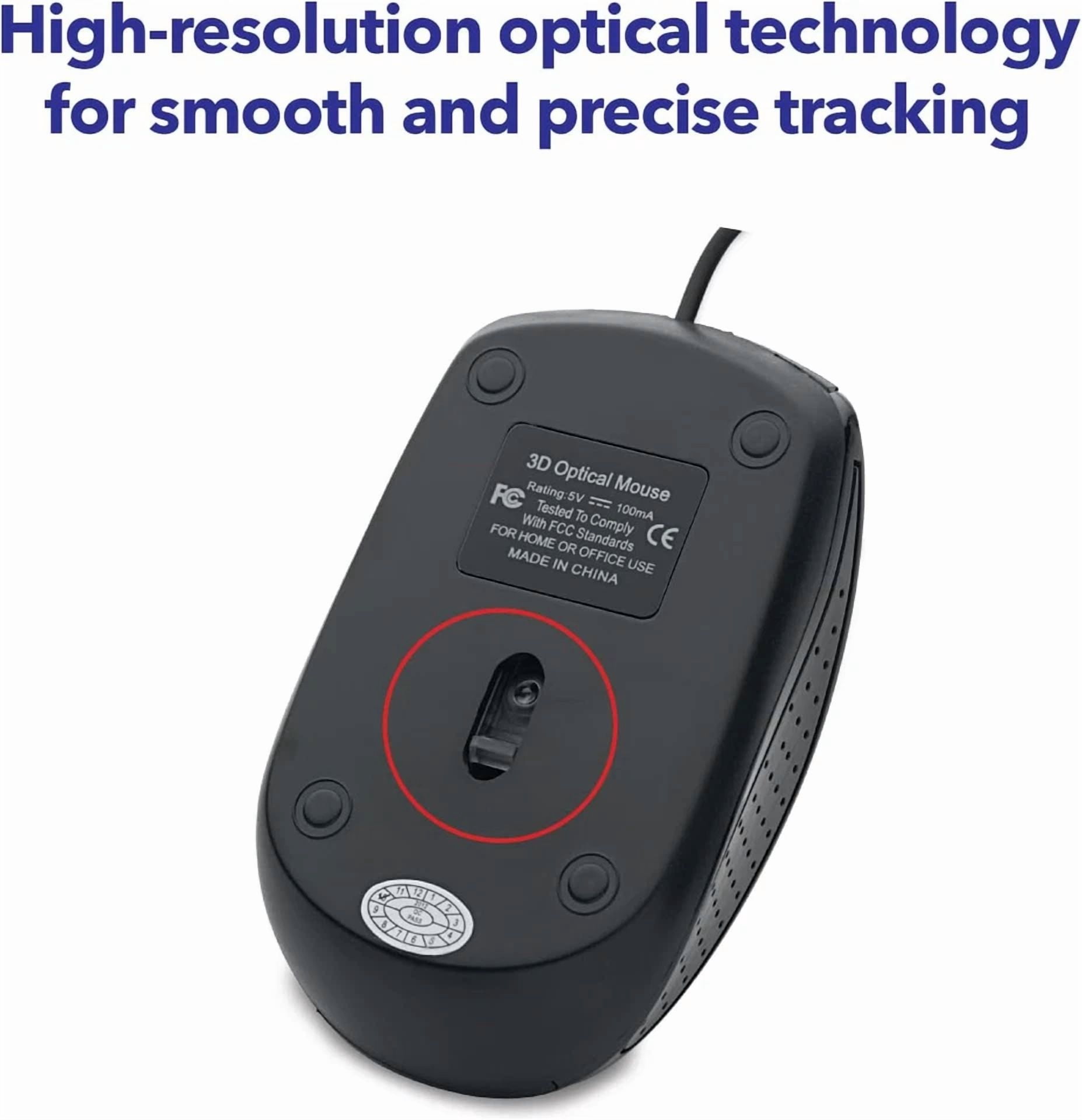 RHEA- Wired Usb Computer Mouse - Corded Usb Mouse For Laptops And Pcs - Right Or Left