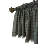 Gray Ruffle Valance Curtain
